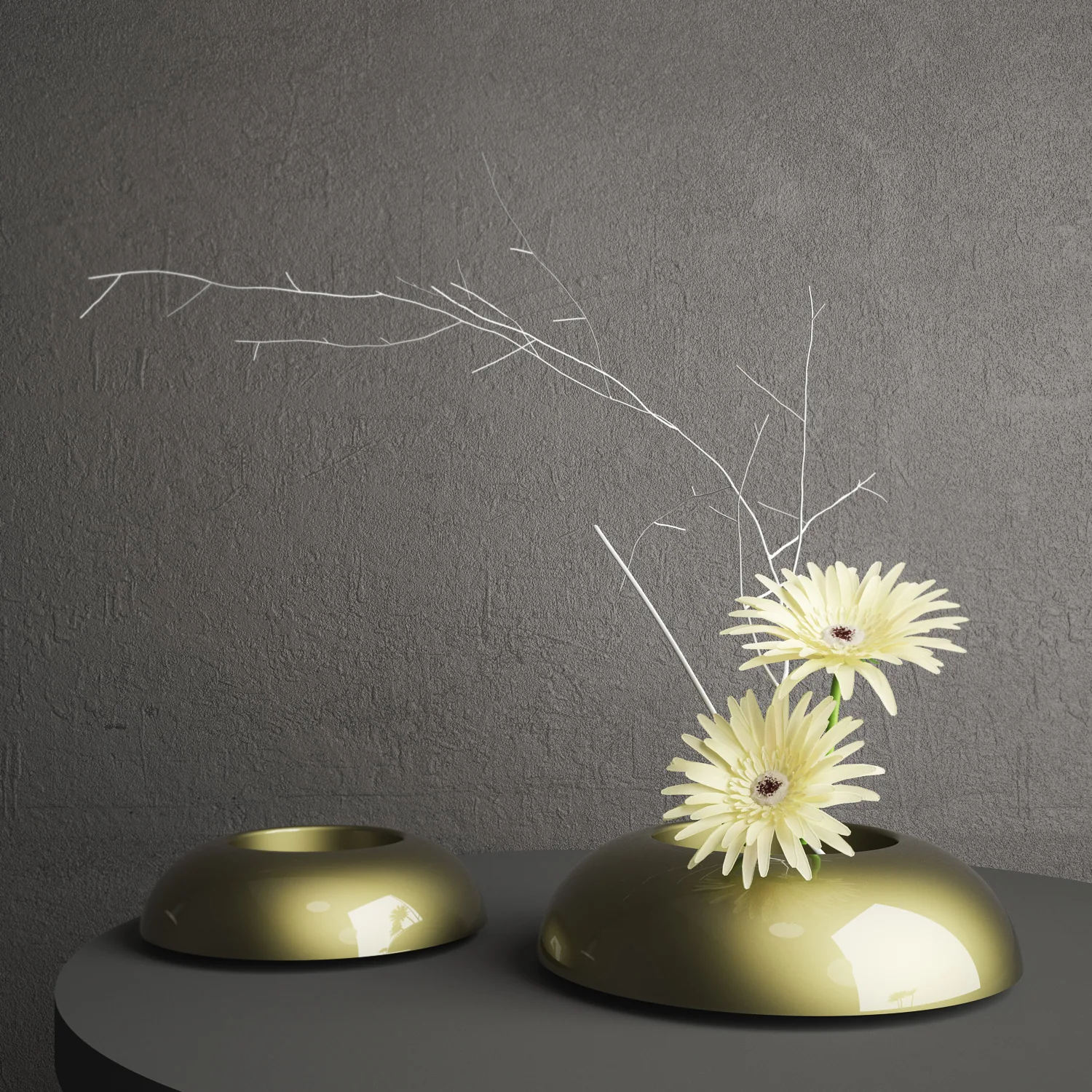 Kerek ikebana tál